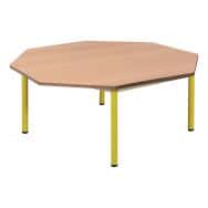 Table fixe Chloé plateau hêtre 4 pieds octogonale - Mobidecor