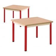 Table fixe Chloé plateau hêtre 4 pieds rectangulaire - Mobidecor