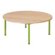 Table fixe Chloé plateau hêtre 4 pieds ronde - Mobidecor