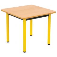 Table maternelle carrée 4 pieds tube Lise