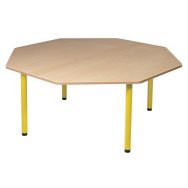 Table maternelle octogonale 4 pieds tube Lise