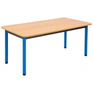 Table maternelle rectangulaire 4 pieds tube Lise