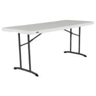 Table pliante LIFETIME 183 x 76 cm blanc pied encastrable