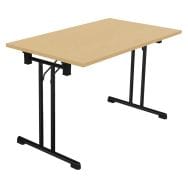Table pliante Solution pied noir 120 x 70 cm - Buronomic