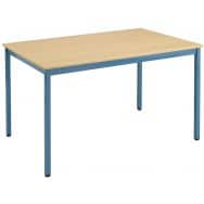Table polyvalente - mélaminé - LxHxP : 120x75x80cm - Hêtre/Bleu 5015