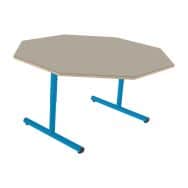 Table réglable Chloé octogonale à dégagement latéral plateau beige