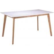 Table réunion Alice 120x75x80 cm Blanc/Chêne