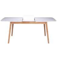Table réunion Enma extensible 120 150x75x80 cm Chêne/Blanc