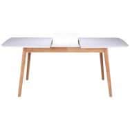 Table réunion Kenna extensible 140 180x75x80 cm Chêne/Blanc