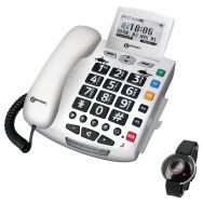 Téléphone filaire Serenities avec télécommande d'appel d'urgence SOS Geemarc