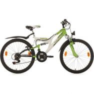 VTT tout suspendu enfant KS Cycling -Zodiac 24 pouces blanc-vert 38 cm