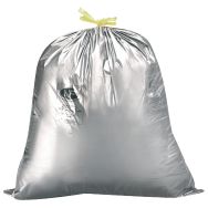 100 Sacs poubelle à poignées coulissantes PEBD 30 L Gris