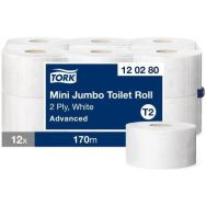 12 bobines papier toilette Tork mini Jumbo 2 plis