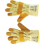 12 paires de gants docker croute et toile T10.5 Bleu/Jaune
