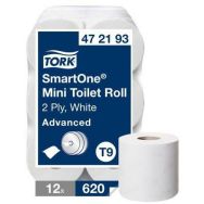 12 rouleaux Papier toilette Tork feuille à feuille SmartOne Blanc