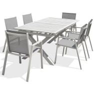 Table jardin Floride avec 6 fauteuils - 240x100cm - DcbGarden