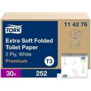 30 rouleaux Papier toilette Premium extra doux Tork Blanc