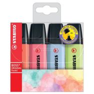 4 surligneurs Boss Original Pastel - couleurs assorties
