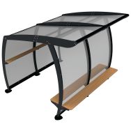 Abri GOUTY PMMA métal - banquette teck - Buton Design