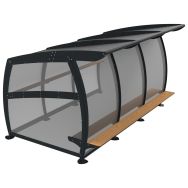 Abri GOUTY fond PMMA banquette teck - métal - Buton Design