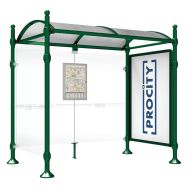 Abri bus Province vitrine - 1 bardage latéral pommeau Boule - Procity