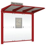Abri bus Venise sans bardages latéraux leds - Procity