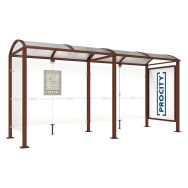 Abri bus Voûte 1 vitrine 1 bardage latéral - Procity