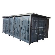 Abri vélos Cubique Roseau acier - Mottez
