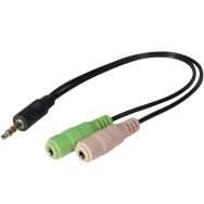 Adaptateur micro + casque stéréo PC99 vers Jack 3,5mm 4 points CTIA