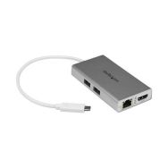 Adaptateur multiport USB-C - HDMI 4K - GbE - USB 3.0 - Argent et blanc