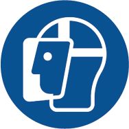 Adhésif de marquage au sol M013-Protection obligatoire visage-Ergomat
