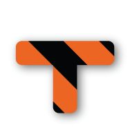 Adhésif en T arrondi LeanStripe - Noir/Orange - Ergomat