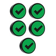 Aimant rond avec symbole ''vérifié''