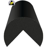 Amortisseur de choc arrondi - Noir - 6x5x120cm-5 pièces