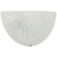 Applique Lucia demi-lune en verre décor blanc Corep