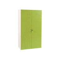 Armoire 2 portes Zébulon, décor girafe - Vert pomme
