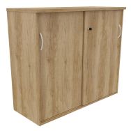 Armoire 2 portes coulissantes 120x104 cm chêne vieilli
