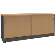 Armoire 2 portes coulissantes Hêtre/anthracite