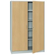 Armoire Bureau H 185cm corps Alu portes Hêtre