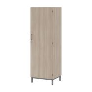 Armoire CHATEL 1 porte 1/2 penderie et 1/2 lingère acacia/gris