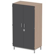 Armoire Cubik chêne de Hongrie 2 portes ardoise