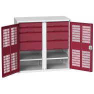 Armoire EPI et d'entre. 1050x550x1000mm gris clair/rouge