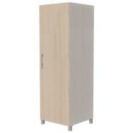 Armoire Identité 1 porte serrure Argent/Pin