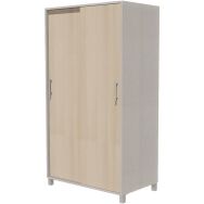 Armoire Identité 2 portes coulissantes sans serrure Argent/Pin