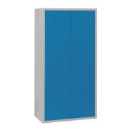 Armoire Ménage L900 corps Gris clair portes Bleu 5012