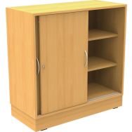 Armoire Octet portes coulissantes hêtre 100x100cm socle panneau