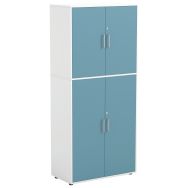 Armoire Rosie avec étagères et 4 portes serrure bleu-Mirplay School