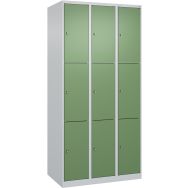 Armoire à casiers Classic PLUS-9 casiers-RAL7035-RAL6011