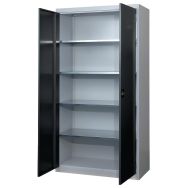 Armoire d'atelier porte battante Thurmetall gris 1000x1950x400 mm