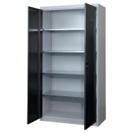 Armoire d'atelier porte battante Thurmetall gris 1000x1950x500 mm